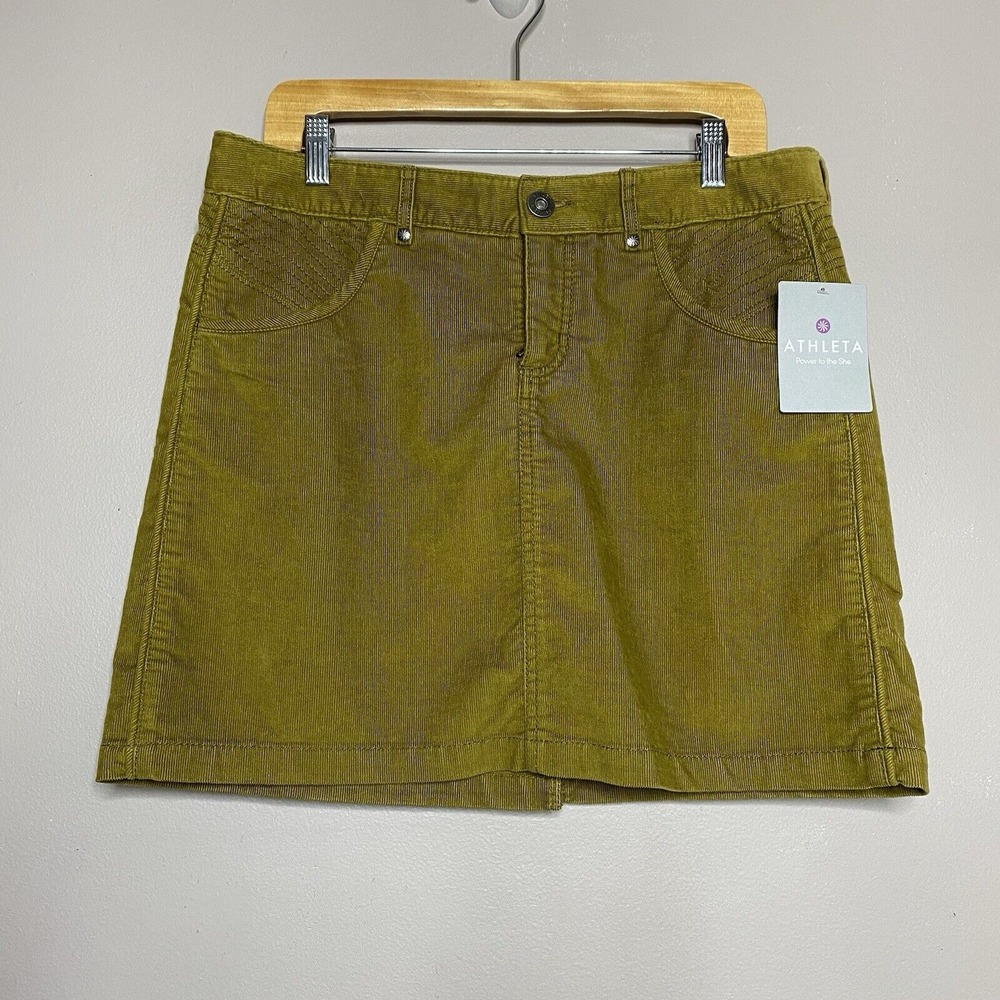 Athleta Kaleidoscope Women's Corduroy‎ Skirt in Old Gold Size 10